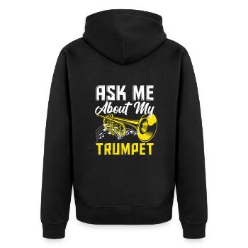 Trompete Trompeter Trompeten Spieler - Unisex Premium Bio Zip Hoodie - Schwarz - Hinten - Nico (187cm)
