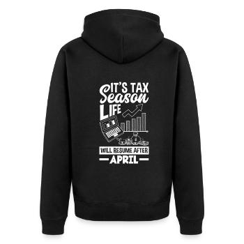 Drôle de cadeau comptable de conseiller fiscal - Veste à capuche bio Premium Unisexe - noir - Dos - Nico (187cm)