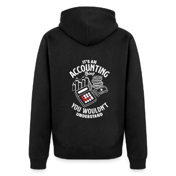 Drôle de cadeau comptable de conseiller fiscal - Veste à capuche bio Premium Unisexe - noir - Dos - Nico (187cm)