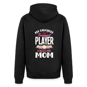 Trompete Trompeter Trompeten Spieler - Unisex Premium Bio Zip Hoodie - Schwarz - Hinten - Nico (187cm)