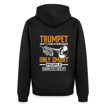 Trompete Trompeter Trompeten Spieler - Unisex Premium Bio Zip Hoodie - Schwarz - Hinten - Nico (187cm)