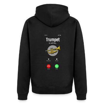 Trompete Trompeter Trompeten Spieler - Unisex Premium Bio Zip Hoodie - Schwarz - Hinten - Nico (187cm)