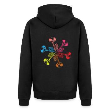 Trompete Trompeter Trompeten Spieler - Unisex Premium Bio Zip Hoodie - Schwarz - Hinten - Nico (187cm)