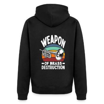 Trompete Trompeter Trompeten Spieler - Unisex Premium Bio Zip Hoodie - Schwarz - Hinten - Nico (187cm)