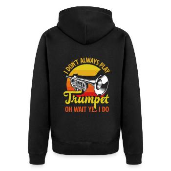 Trompete Trompeter Trompeten Spieler - Unisex Premium Bio Zip Hoodie - Schwarz - Hinten - Nico (187cm)