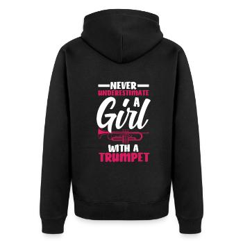 Trompete Trompeter Trompeten Spieler - Unisex Premium Bio Zip Hoodie - Schwarz - Hinten - Nico (187cm)
