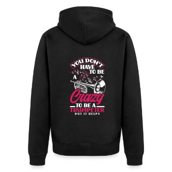 Trumpet Trumpeter Trumpet Player - Unisex Premium Organic Zip Hoodie - black - Back - Nico (187cm)