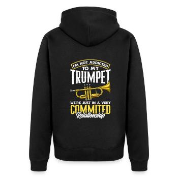 Trompete Trompeter Trompeten Spieler - Unisex Premium Bio Zip Hoodie - Schwarz - Hinten - Nico (187cm)