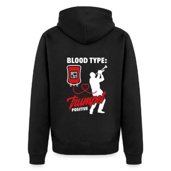Trompete Trompeter Trompeten Spieler - Unisex Premium Bio Zip Hoodie - Schwarz - Hinten - Nico (187cm)