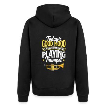 Trompete Trompeter Trompeten Spieler - Unisex Premium Bio Zip Hoodie - Schwarz - Hinten - Nico (187cm)