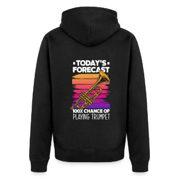 Trompete Trompeter Trompeten Spieler - Unisex Premium Bio Zip Hoodie - Schwarz - Hinten - Nico (187cm)