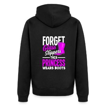 Lustiges Bauer Bauernhof Landwirt Geschenk - Unisex Premium Bio Zip Hoodie - Schwarz - Hinten - Nico (187cm)