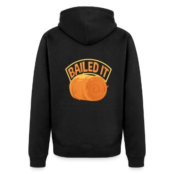 Lustiges Bauer Bauernhof Landwirt Geschenk - Unisex Premium Bio Zip Hoodie - Schwarz - Hinten - Nico (187cm)