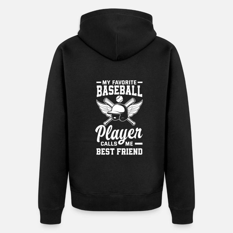 Lustiger Baseball - Unisex Premium Bio Zip Hoodie - Schwarz