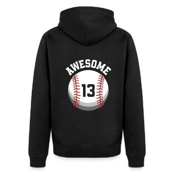 Fête de baseball du 13e anniversaire des enfants - Veste à capuche bio Premium Unisexe - noir - Dos - Nico (187cm)