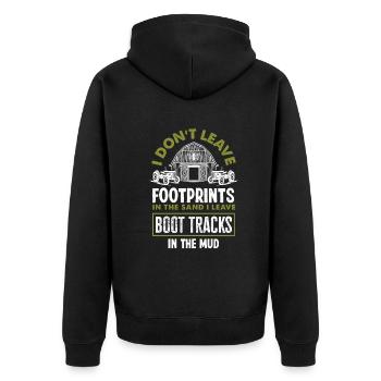 Lustiges Bauer Bauernhof Landwirt Geschenk - Unisex Premium Bio Zip Hoodie - Schwarz - Hinten - Nico (187cm)