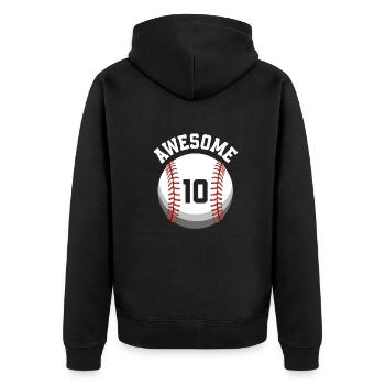 Kinder Geburtstag 10. Geburtstag Baseballparty - Unisex Premium Bio Zip Hoodie - Schwarz - Hinten - Nico (187cm)
