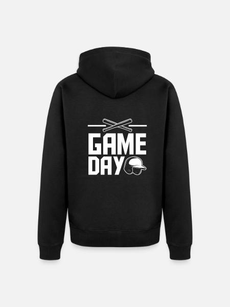 Lustiger Baseball - Unisex Premium Bio Zip Hoodie - Schwarz