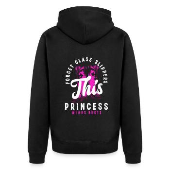 Lustiges Bauer Bauernhof Landwirt Geschenk - Unisex Premium Bio Zip Hoodie - Schwarz - Hinten - Nico (187cm)
