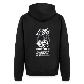 Lustiger Baseball - Unisex Premium Bio Zip Hoodie - Schwarz - Hinten - Nico (187cm)