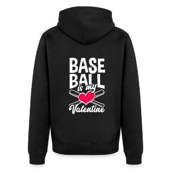 Lustiger Baseball - Unisex Premium Bio Zip Hoodie - Schwarz - Hinten - Nico (187cm)