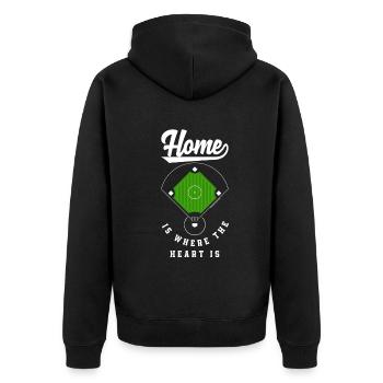 Lustiger Baseball - Unisex Premium Bio Zip Hoodie - Schwarz - Hinten - Nico (187cm)