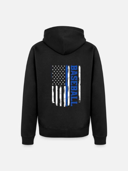 Funny Baseball - Unisex Premium Organic Zip Hoodie - black