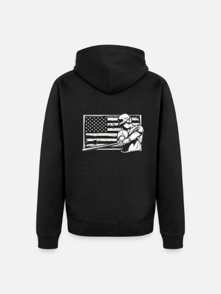 Funny Baseball - Unisex Premium Organic Zip Hoodie - black