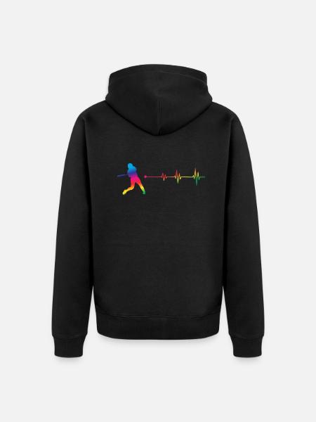 Funny Baseball - Unisex Premium Organic Zip Hoodie - black
