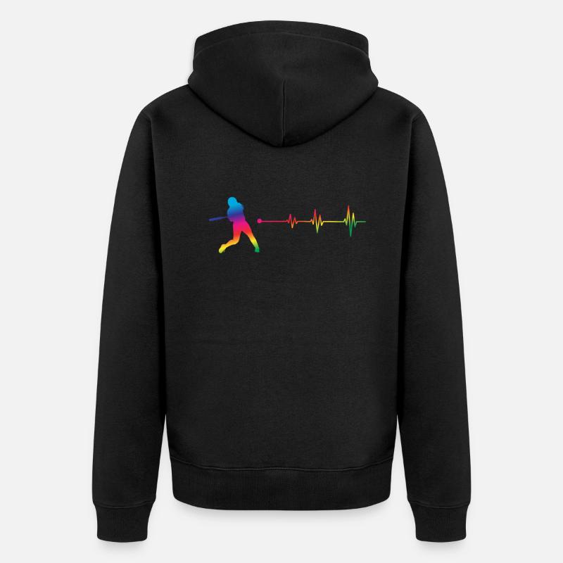 Lustiger Baseball - Unisex Premium Bio Zip Hoodie - Schwarz