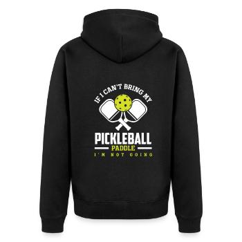 Lustiges Pickleball Geschenk - Unisex Premium Bio Zip Hoodie - Schwarz - Hinten - Nico (187cm)