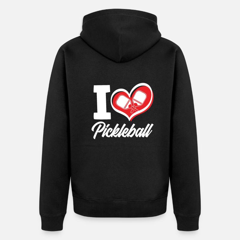 Lustiges Pickleball Geschenk - Unisex Premium Bio Zip Hoodie - Schwarz