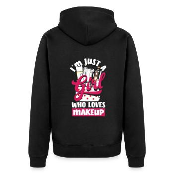 Lustiges Make Up Artist Maskenbildner Geschenk - Unisex Premium Bio Zip Hoodie - Schwarz - Hinten - Nico (187cm)