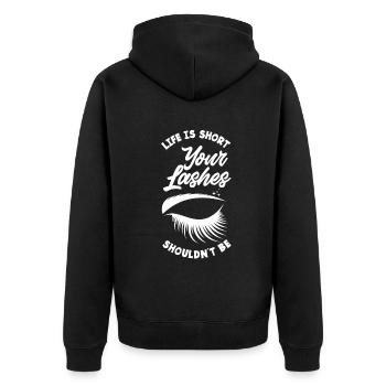 Lustiges Make Up Artist Maskenbildner Geschenk - Unisex Premium Bio Zip Hoodie - Schwarz - Hinten - Nico (187cm)