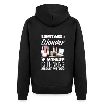 Lustiges Make Up Artist Maskenbildner Geschenk - Unisex Premium Bio Zip Hoodie - Schwarz - Hinten - Nico (187cm)