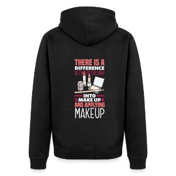 Lustiges Make Up Artist Maskenbildner Geschenk - Unisex Premium Bio Zip Hoodie - Schwarz - Hinten - Nico (187cm)