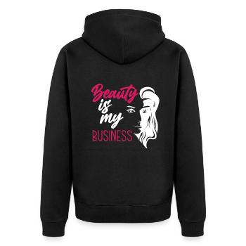 Lustiges Make Up Artist Maskenbildner Geschenk - Unisex Premium Bio Zip Hoodie - Schwarz - Hinten - Nico (187cm)