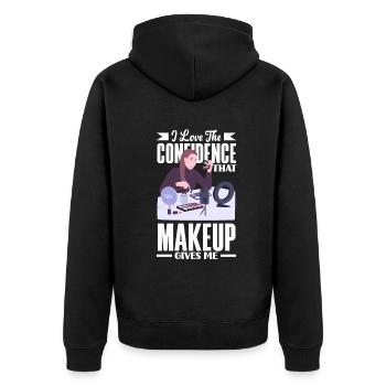 Lustiges Make Up Artist Maskenbildner Geschenk - Unisex Premium Bio Zip Hoodie - Schwarz - Hinten - Nico (187cm)