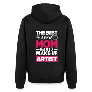 Lustiges Make Up Artist Maskenbildner Geschenk - Unisex Premium Bio Zip Hoodie - Schwarz - Hinten - Nico (187cm)