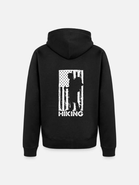 Funny Hiking Gift - Unisex Premium Organic Zip Hoodie - black