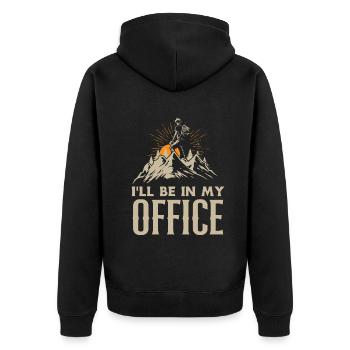 Lustiges Wandern Geschenk - Unisex Premium Bio Zip Hoodie - Schwarz - Hinten - Nico (187cm)