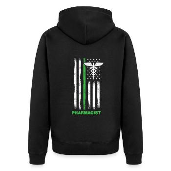Apothecary Apothecary Apothecary Pharmacy Gift - Unisex Premium Organic Zip Hoodie - black - Back - Nico (187cm)