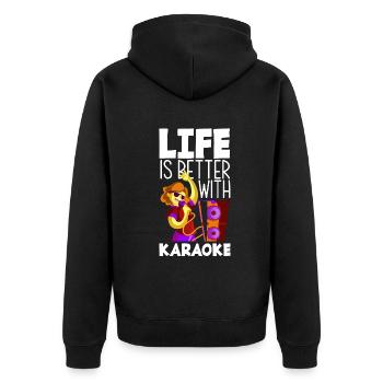 Chanteur de karaoké Chanteur de karaoké Musique - Veste à capuche bio Premium Unisexe - noir - Dos - Nico (187cm)
