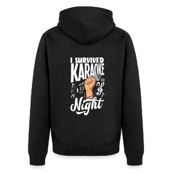 Chanteur de karaoké Chanteur de karaoké Musique - Veste à capuche bio Premium Unisexe - noir - Dos - Nico (187cm)