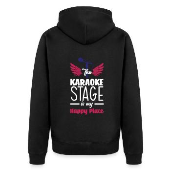 Chanteur de karaoké Chanteur de karaoké Musique - Veste à capuche bio Premium Unisexe - noir - Dos - Nico (187cm)