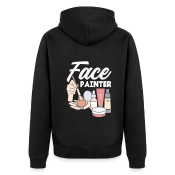 Lustiges Make Up Artist Maskenbildner Geschenk - Unisex Premium Bio Zip Hoodie - Schwarz - Hinten - Nico (187cm)