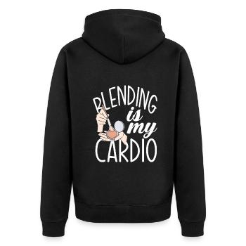 Lustiges Make Up Artist Maskenbildner Geschenk - Unisex Premium Bio Zip Hoodie - Schwarz - Hinten - Nico (187cm)