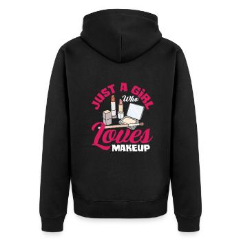 Lustiges Make Up Artist Maskenbildner Geschenk - Unisex Premium Bio Zip Hoodie - Schwarz - Hinten - Nico (187cm)