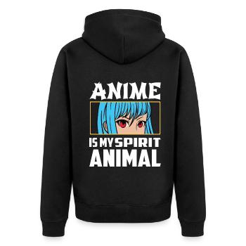 Anime is My Spirit Animal Funny Anime Costume - Unisex Premium Organic Zip Hoodie - black - Back - Nico (187cm)