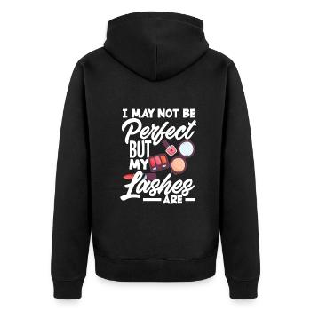Lustiges Make Up Artist Maskenbildner Geschenk - Unisex Premium Bio Zip Hoodie - Schwarz - Hinten - Nico (187cm)
